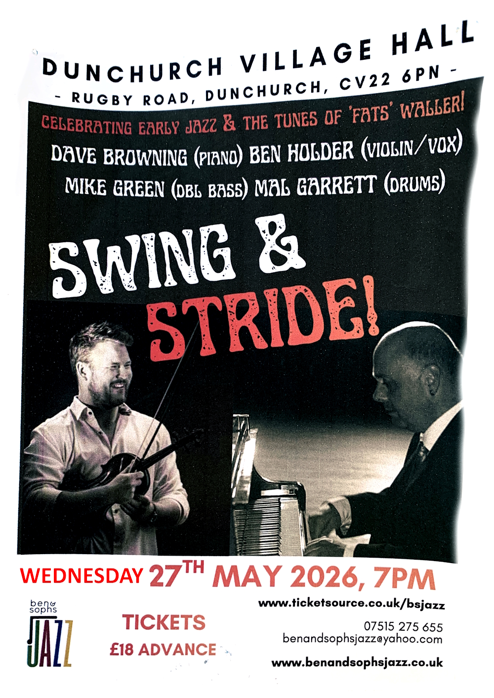 Ben Holder Jazz May 2026