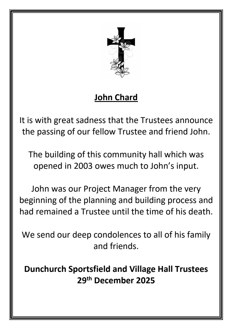 John Chard Announcement