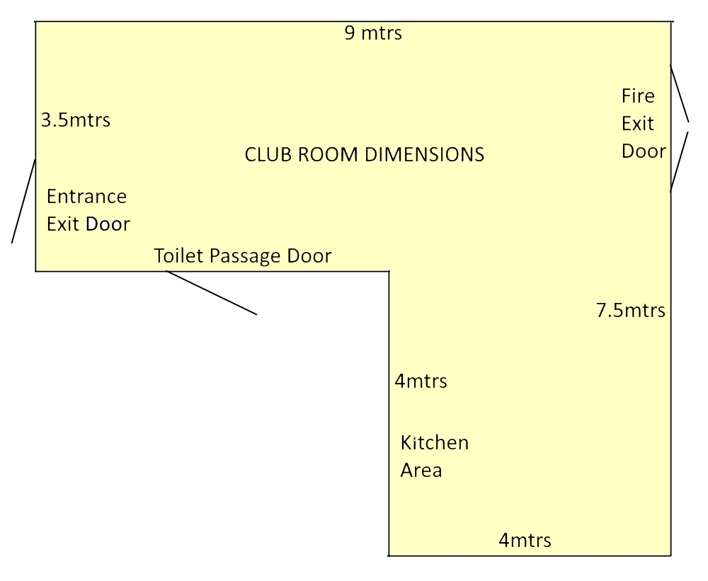 Club Room Dimensions